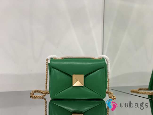 Valentino Green One Stub Nappa Gold Bucklet Bag 19x14x11cm - 1