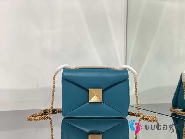 Valentino Blue One Stub Nappa Gold Bucklet Bag 19x14x11cm - 1