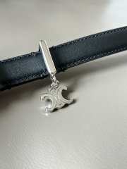 Celine Black Belt Silver Bucklet width 1.8cm - 3