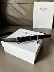 Celine Black Belt Silver Bucklet width 1.8cm - 2