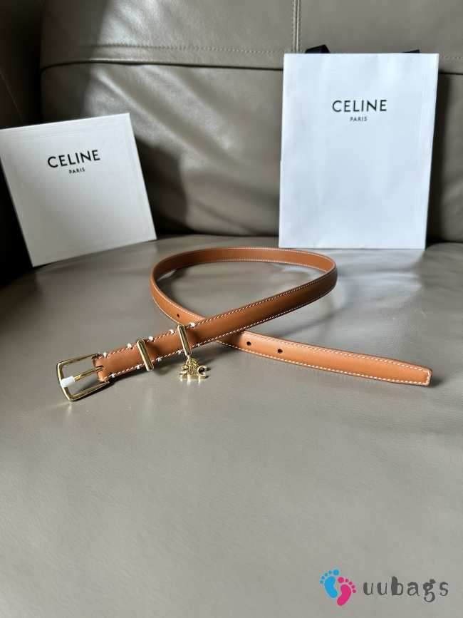 Celine Brown Belt Gold Bucklet width 1.8cm - 1