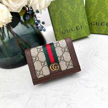 Gucci white card case wallet 11x9x3cm