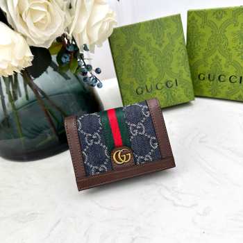 Gucci Blue card case wallet 11x9x3cm