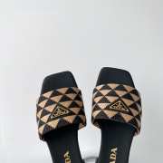 Prada Brown Embroidered fabric slides - 2