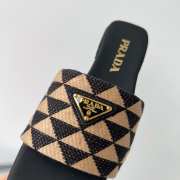 Prada Brown Embroidered fabric slides - 5