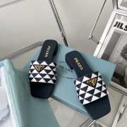 Prada White Embroidered fabric slides - 6