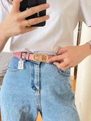 Celine Pink Copper Buckle Belt width 2.5cm - 1