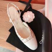 Chanel White Slingback 6.5cm - 5