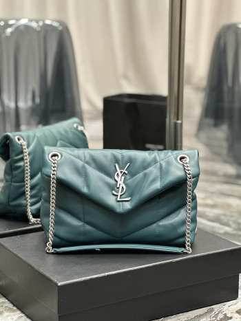 YSLGreen with silver buckle Bag 29x17x11cm