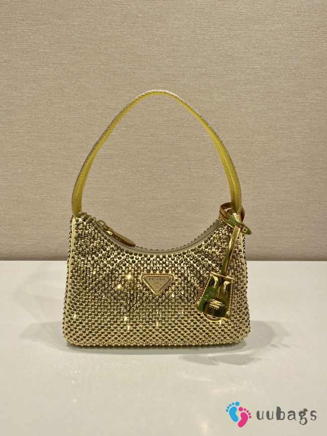 Prada re-edition 2000 gold crystals 17x6x22 cm - 1