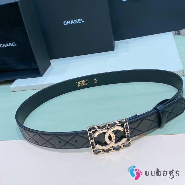 Chanel vacuum-plated inlaid pure copper buckle belt width 3.0cm - 1