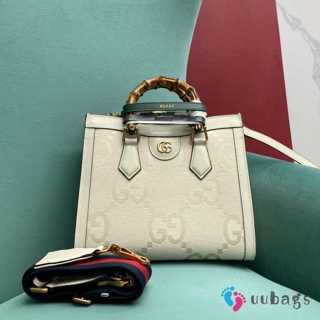 Gucci Diana jumbo GG white small tote bag 27x24x11cm - 1