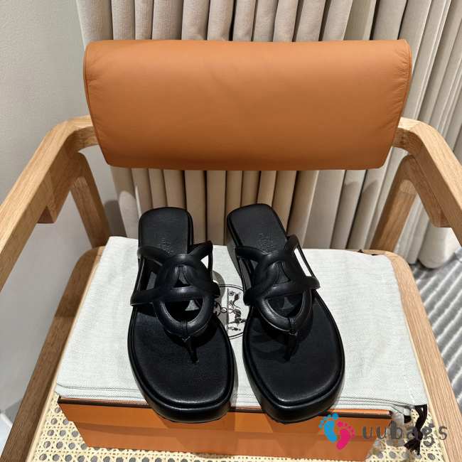 Hermes Black Gipsy Sandal 4.5cm - 1