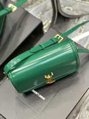 YSL Solferino Green Medium Satchel In Box Leather 23x16x6cm - 6