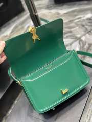 YSL Solferino Green Medium Satchel In Box Leather 23x16x6cm - 3