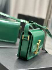 YSL Solferino Green Medium Satchel In Box Leather 19×13×5cm - 6