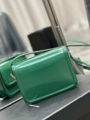 YSL Solferino Green Medium Satchel In Box Leather 19×13×5cm - 5