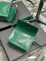 YSL Solferino Green Medium Satchel In Box Leather 19×13×5cm - 4