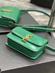 YSL Solferino Green Medium Satchel In Box Leather 19×13×5cm - 3