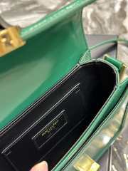 YSL Solferino Green Medium Satchel In Box Leather 19×13×5cm - 2