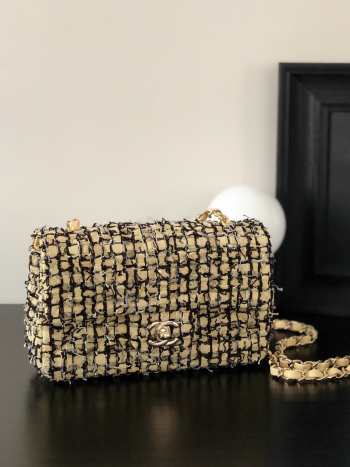 Chanel Raffia Effect Braided Tweed & Gold-Tone 