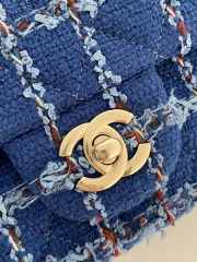 Chanel Raffia Effect Braided Tweed & Gold-Tone blue 20cm - 4