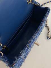 Chanel Raffia Effect Braided Tweed & Gold-Tone blue 20cm - 2