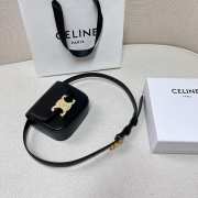 Celine Triomphe Bag In Shiny Calfskin 11x8x4cm  - 4