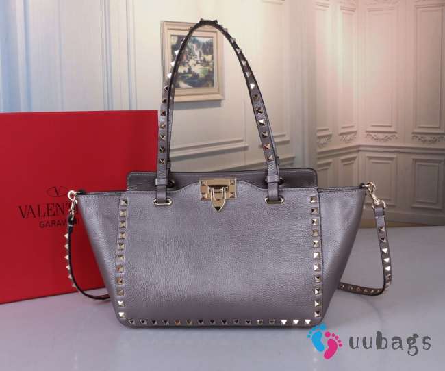 Valentino Purple Garavani 2way Silver Bucklet 33x26x12cm - 1