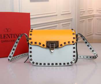 Valentino Rockstud leather handbag iron bucklet 26x18x8cm