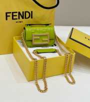 Fendi Green Nano Baguette with gold bucklet 11x3x7cm - 1