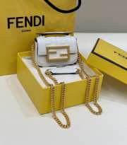 Fendi White Nano Baguette with gold bucket 11x3x7cm - 1