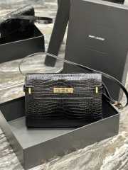 YSL Manhattan Small Bag In Shiny Crocodile-Embossed Leather  - 1