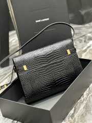 YSL Manhattan Small Bag In Shiny Crocodile-Embossed Leather  - 2