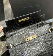 YSL Manhattan Small Bag In Shiny Crocodile-Embossed Leather  - 3