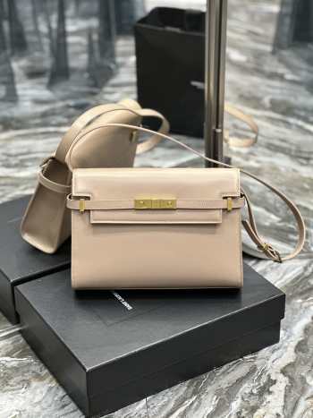 YSL Manhattan Shoulder Bag In Beige 29x20.5x7cm