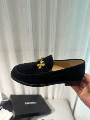 Chanel Velvet & Metal Black Loafers 2cm - 6