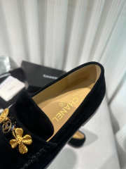 Chanel Velvet & Metal Black Loafers 2cm - 4