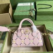 Ophidia GG animal print mini bag light pink - 1