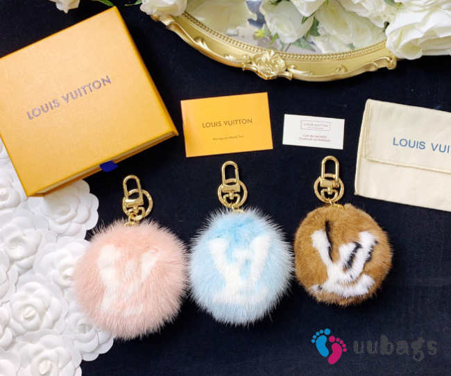 LV Mink Fur Charm 3 colors - 1