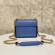 Fendi Peekaboo Blue Shoulder Bag 19x14x9cm - 6