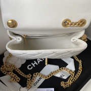 Chanel Small Flap Bag White Gold Hardware 13x18x7cm - 4