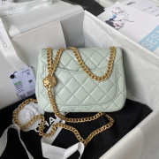 Chanel Small Flap Bag Green Gold Hardware 13x18x7cm - 3