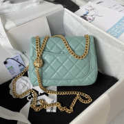 Chanel Small Flap Bag Green Gold Hardware - 3