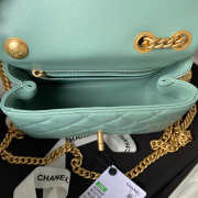 Chanel Small Flap Bag Green Gold Hardware - 5