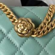 Chanel Small Flap Bag Green Gold Hardware - 6