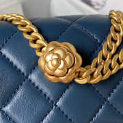 Chanel Small Flap Bag Blue Gold Hardware 13x18x7cm - 4