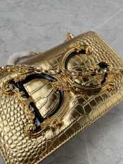 D&G Girls Foiled crocodile-print gold calfskin 14.5x21x3cm - 3