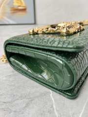 D&G Girls Foiled crocodile-print green calfskin 14.5x21x3cm - 3