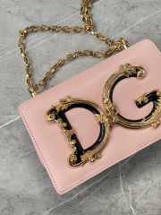 D&G Girls Pink bag in plain calfskin 21x14.5x3cm - 3